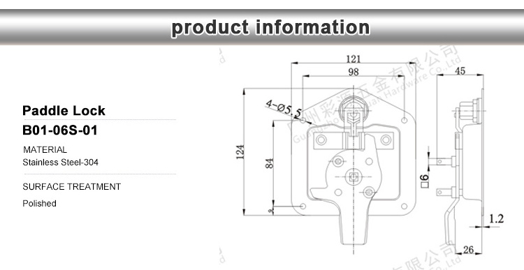 High Quality Flush Recessed Paddle Lock Tailer Door T Lock