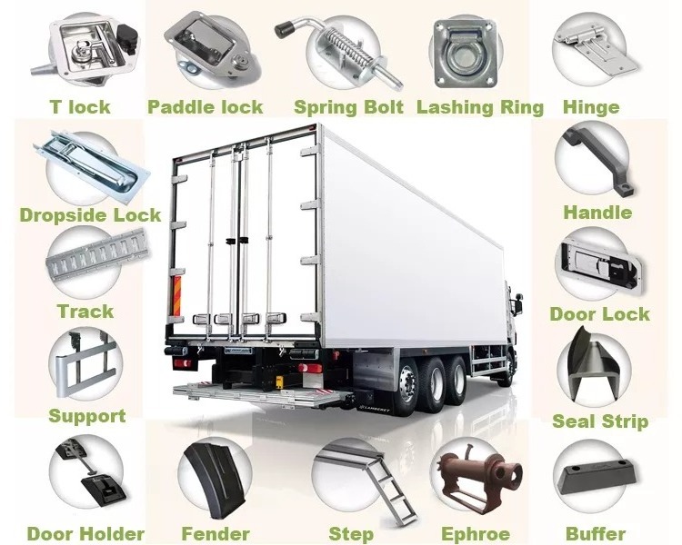 Stainless Steel Pin Hinge Truck Trailer Heavy Duty Side Spring Hinge Load Bolt Latch Safety Spring Lock