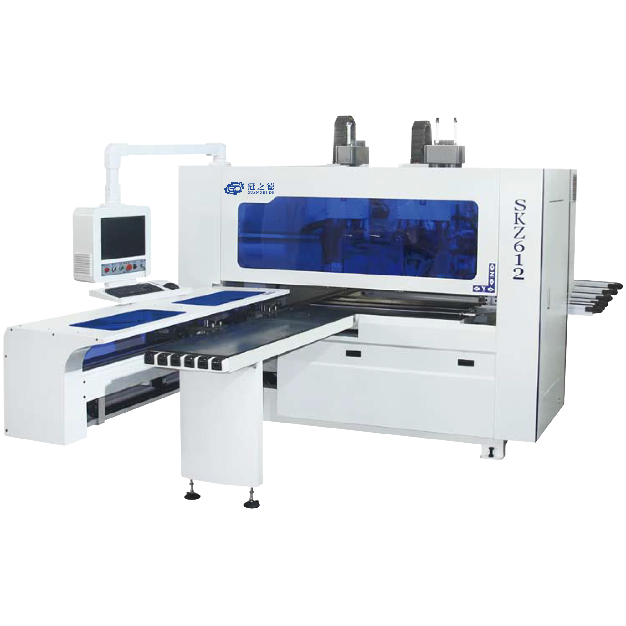 G&D  automatic  six sides drilling milling machine CNC slotted machining center for wood panel furniture cabinet