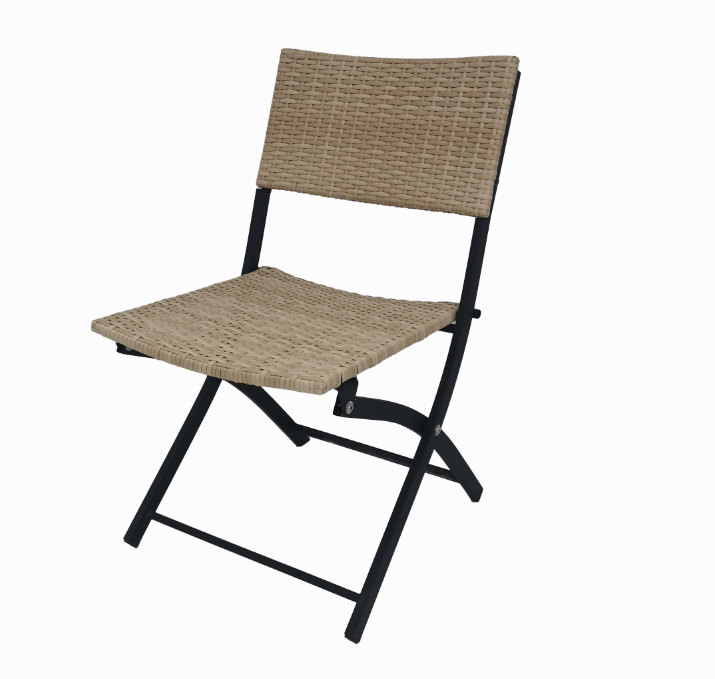 All-Weather Wicker Outdoor Portable Folding Chair Foldable Rattan Bistro Chair