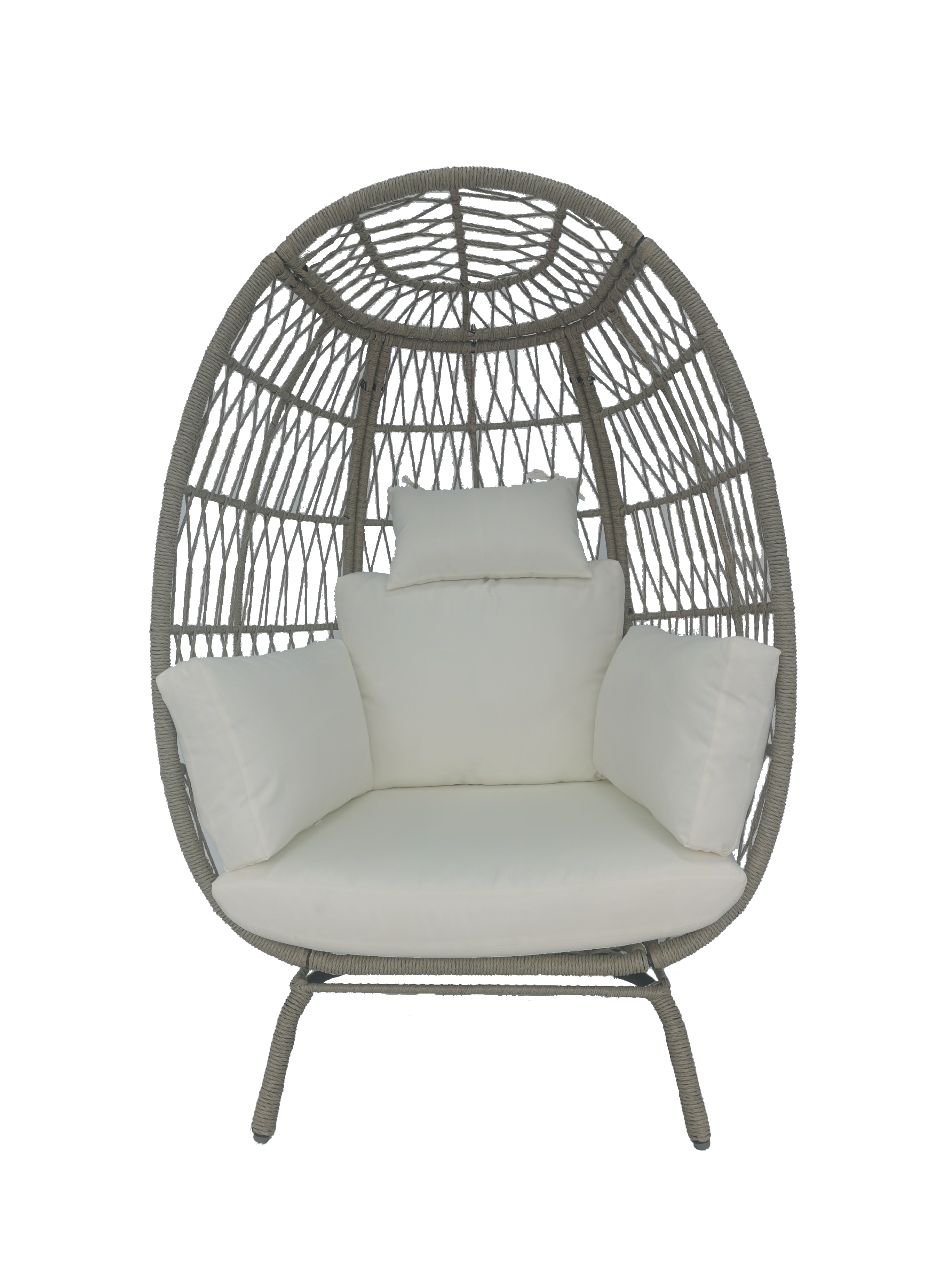 Outdoor oversize egg chair modern standing chairs big space with thick cushion KD style patio swings