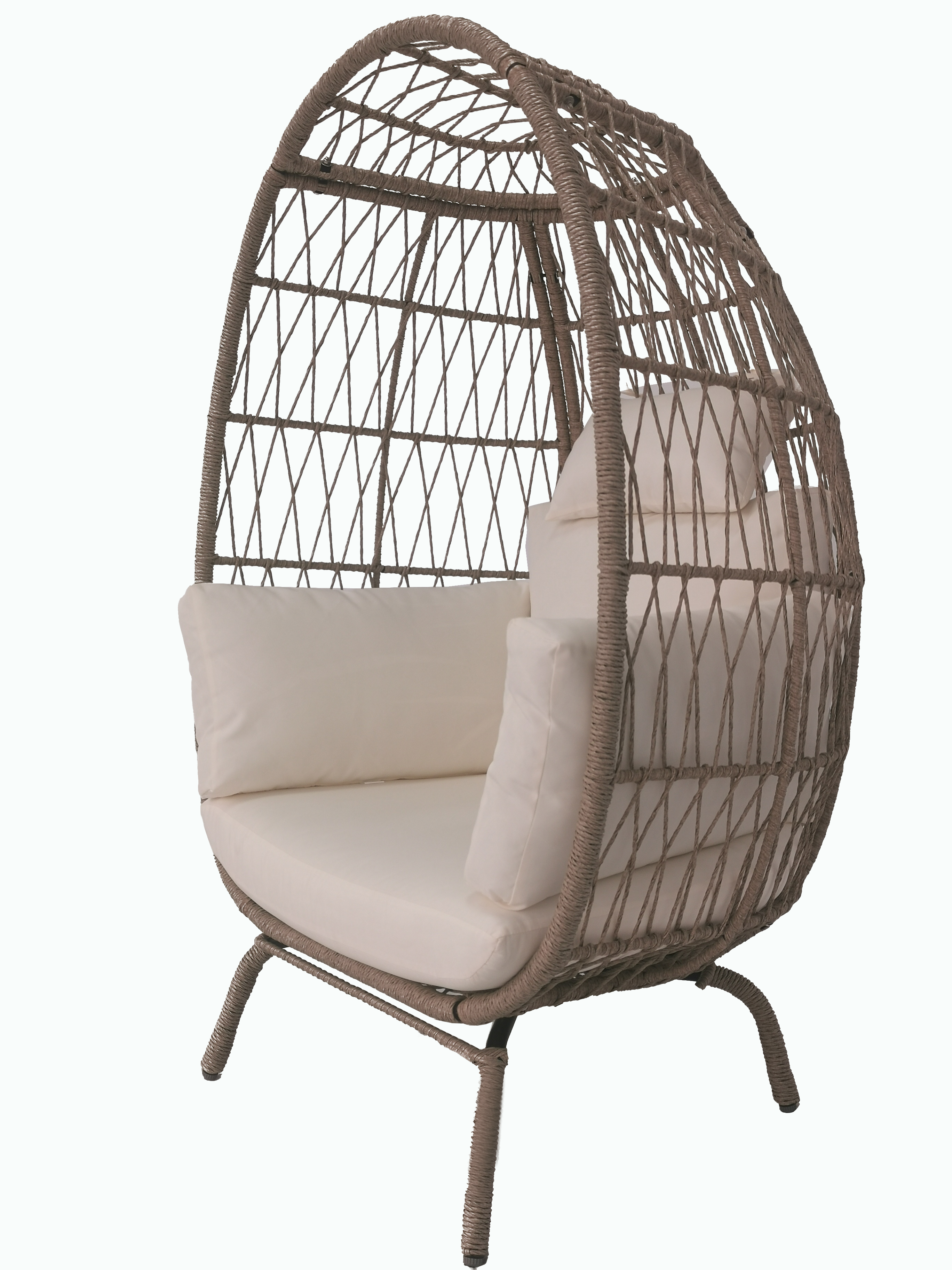 Outdoor oversize egg chair modern standing chairs big space with thick cushion KD style patio swings