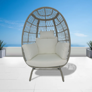 Outdoor oversize egg chair modern standing chairs big space with thick cushion KD style patio swings