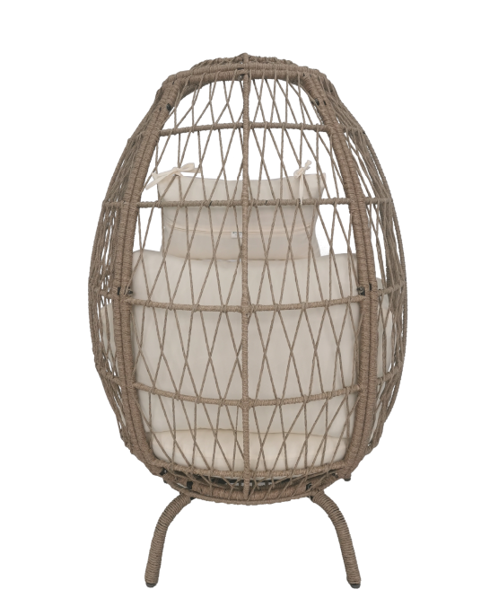 Outdoor oversize egg chair modern standing chairs big space with thick cushion KD style patio swings