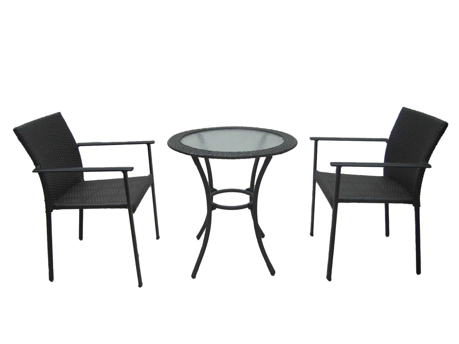 3 Pieces Wicker Chair Patio Bistro Set Patio Furniture Outdoor Rattan Chairs Conversation Set for Backyard Porch Poolside Lawn