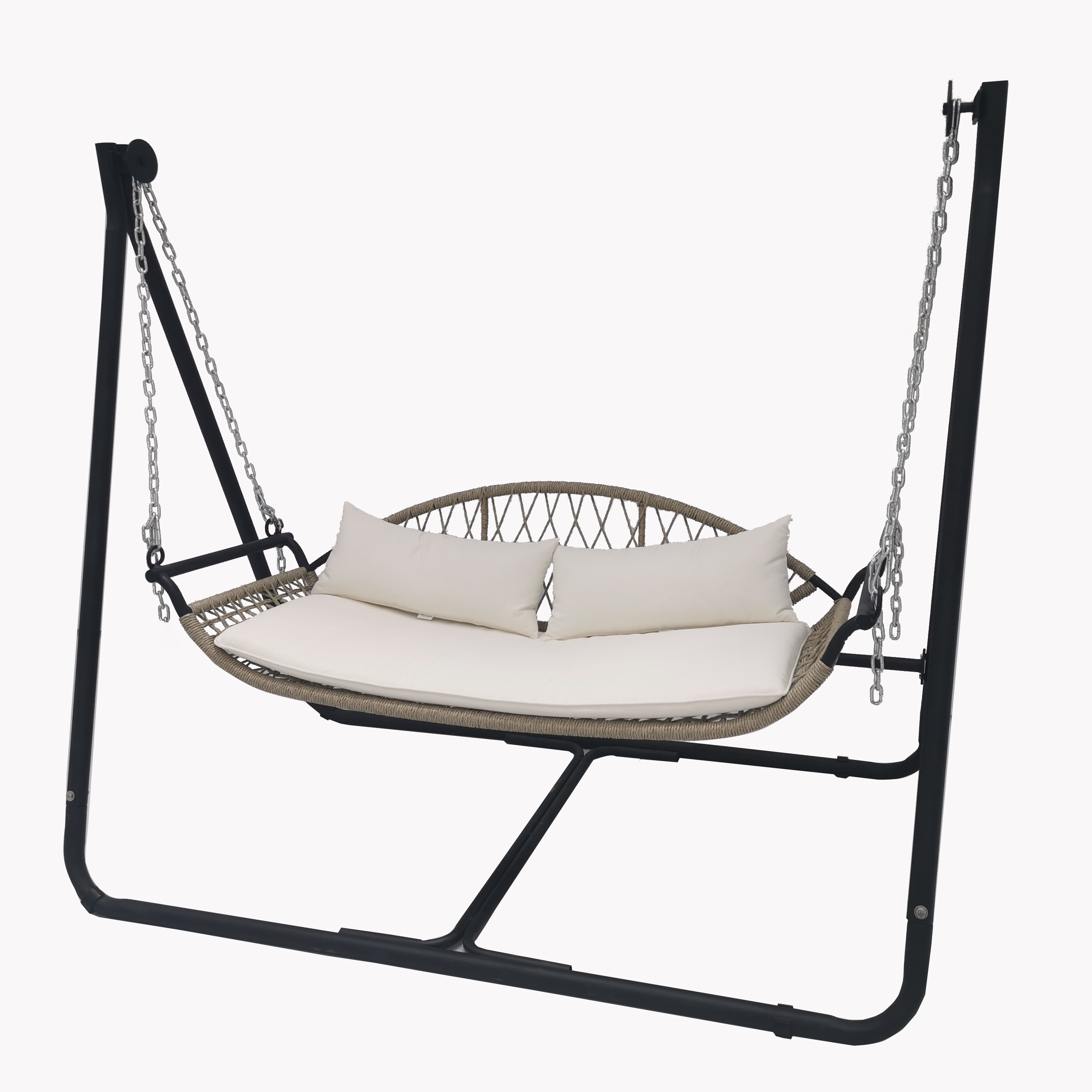 Handmade Rattan  Rope Swing Hammock  Chair for Indoor Outdoor Rattan 2 seater swing  Chair