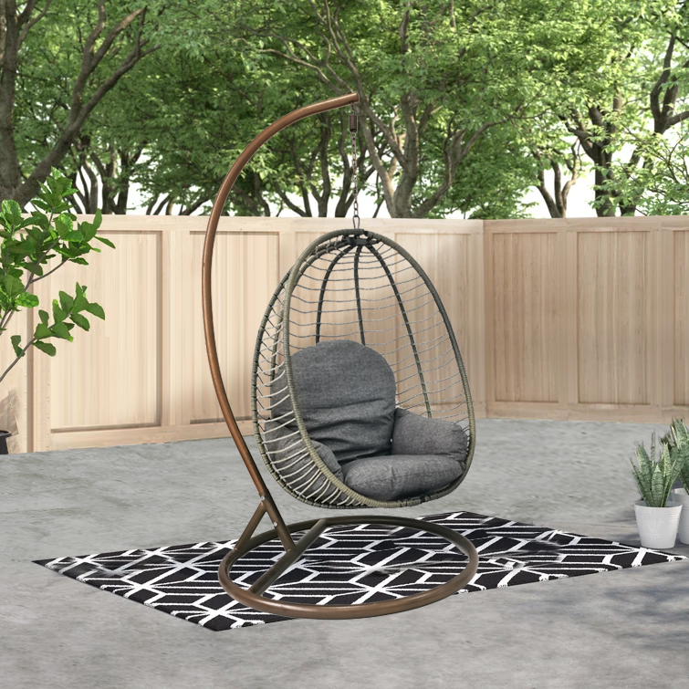 Egg Chair Outdoor Furniture Woven Basket Hanging Garden Swing Chair Patio Swings  Customized Durable Iindoor Outdoor Swing