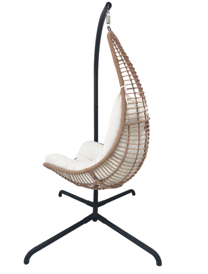 Cheap Wholesale Wicker Rattan Swing Chairs Patio Hanging Egg Chair with Stand