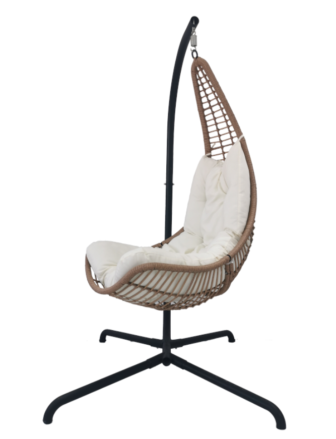 Cheap Wholesale Wicker Rattan Swing Chairs Patio Hanging Egg Chair with Stand