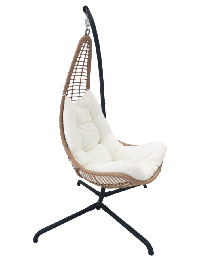 Cheap Wholesale Wicker Rattan Swing Chairs Patio Hanging Egg Chair with Stand