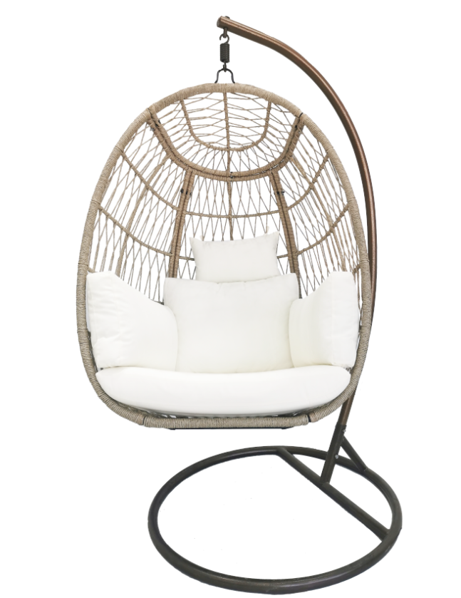 Guangdong Factory Wholesale Big Egg Large Size indoor outdoor patio Balcony rattan wicker cuddle egg  Hange chair with/without s