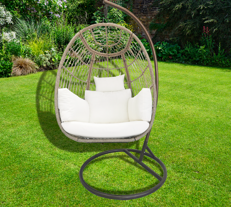 Guangdong Factory Wholesale Big Egg Large Size indoor outdoor patio Balcony rattan wicker cuddle egg  Hange chair with/without s