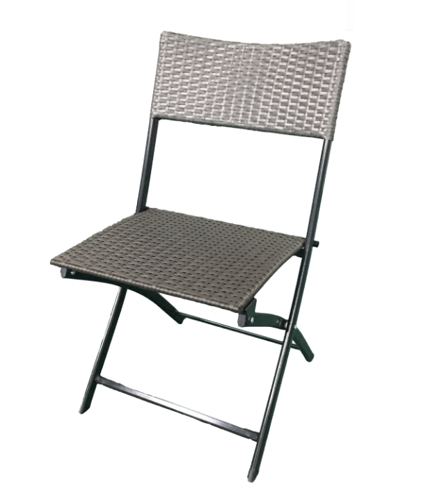 Rattan Patio Bistro Folding Chair and Table Set Outdoor Furniture Sets with Rust-Proof 3 Piece Bistro Set of Foldable Chair