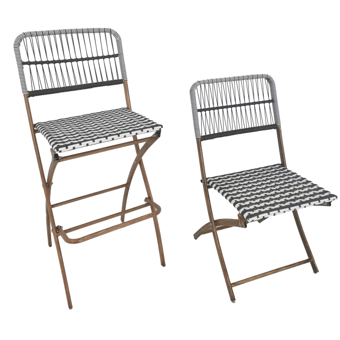 Rattan Patio Bistro Folding Chair Portable Foldable Chairs Bar Stool Chair