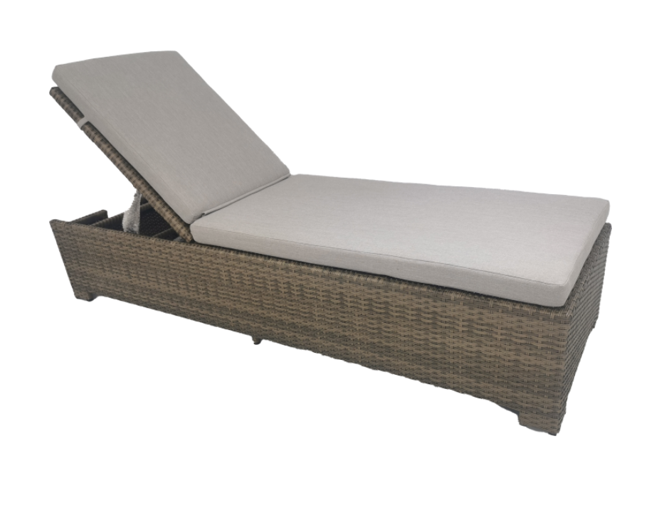 Leisure Rattan Daybed Garden Sun Lounger Pool Furniture With Adjustable Backrest Rattan Outdoor Sun Lounger