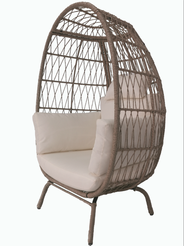 Outdoor oversize egg chair with stand  big space with thick cushion KD style patio Egg Chair