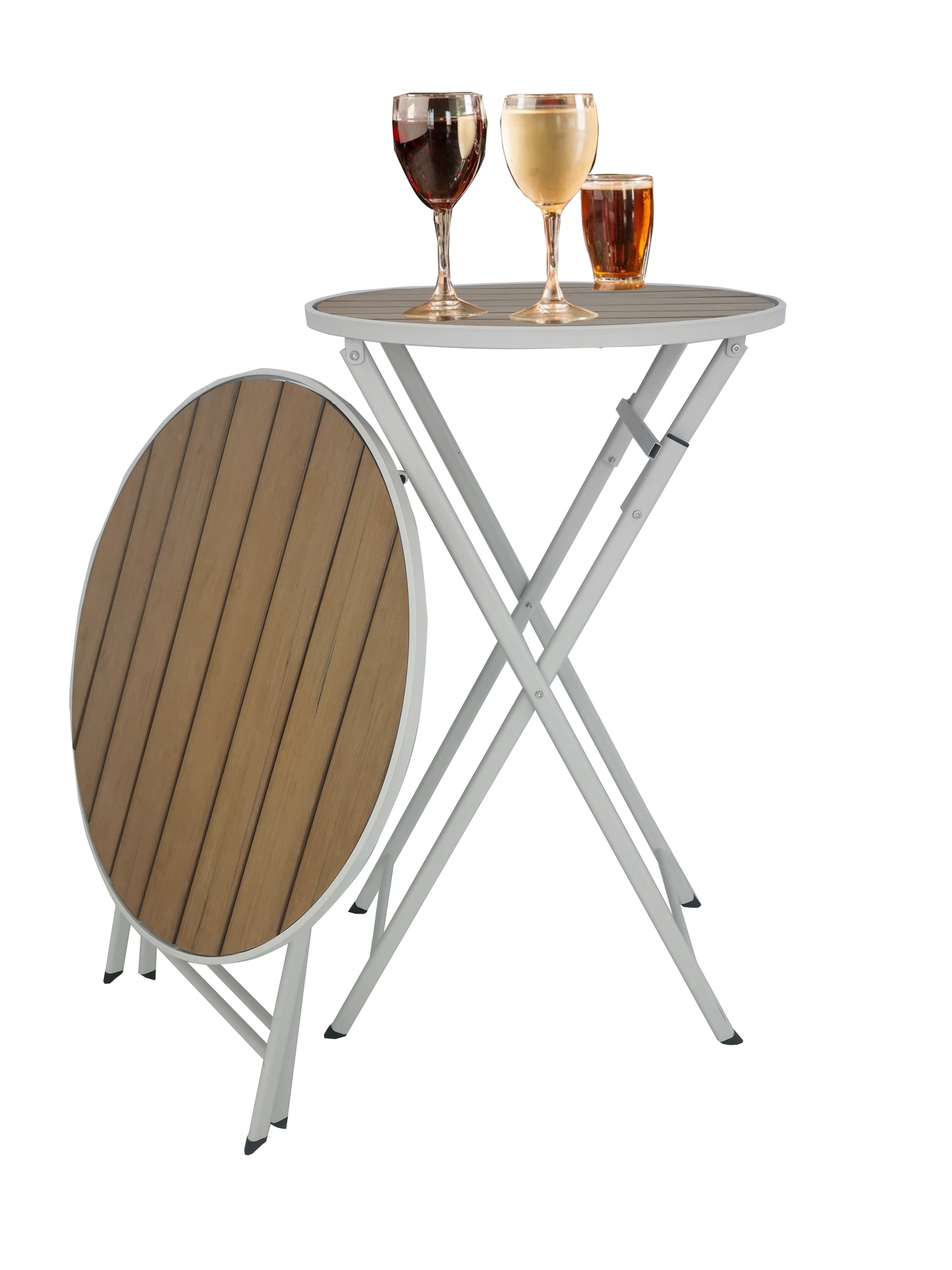 Rattan Patio Bistro Folding Stool Chair and Bar Table Portable Foldable Chairs Bar Table and Chair