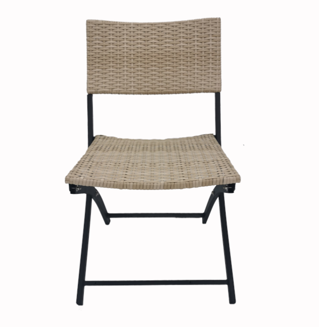 All-Weather Wicker Outdoor Portable Folding Chair Foldable Rattan Bistro Chair