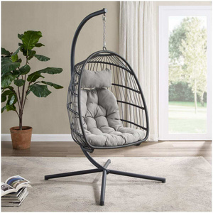 Patio Wicker Swing Egg Chair 350lbs Capacity Garden Patio Swing