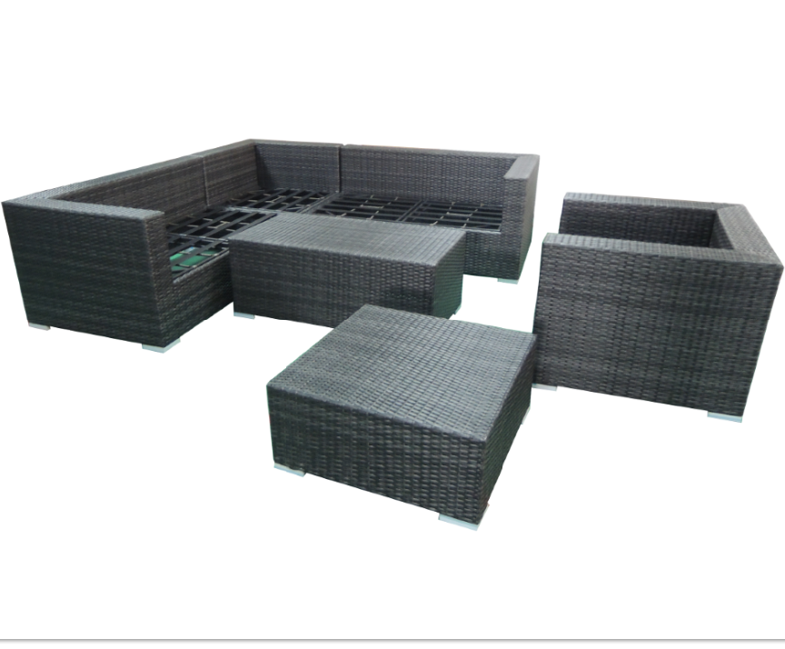 Factory  Stock Sale All Whether Sectional Garden Sofa without cushion Cheap  Rattan Garden sofa set