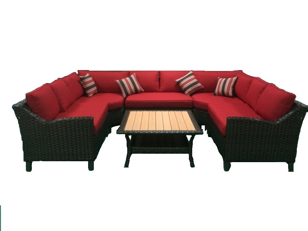 Factory Wholesale L Shaped Sectional TK Classics 7 Piece Outdoor Wicker Patio Furniture Set