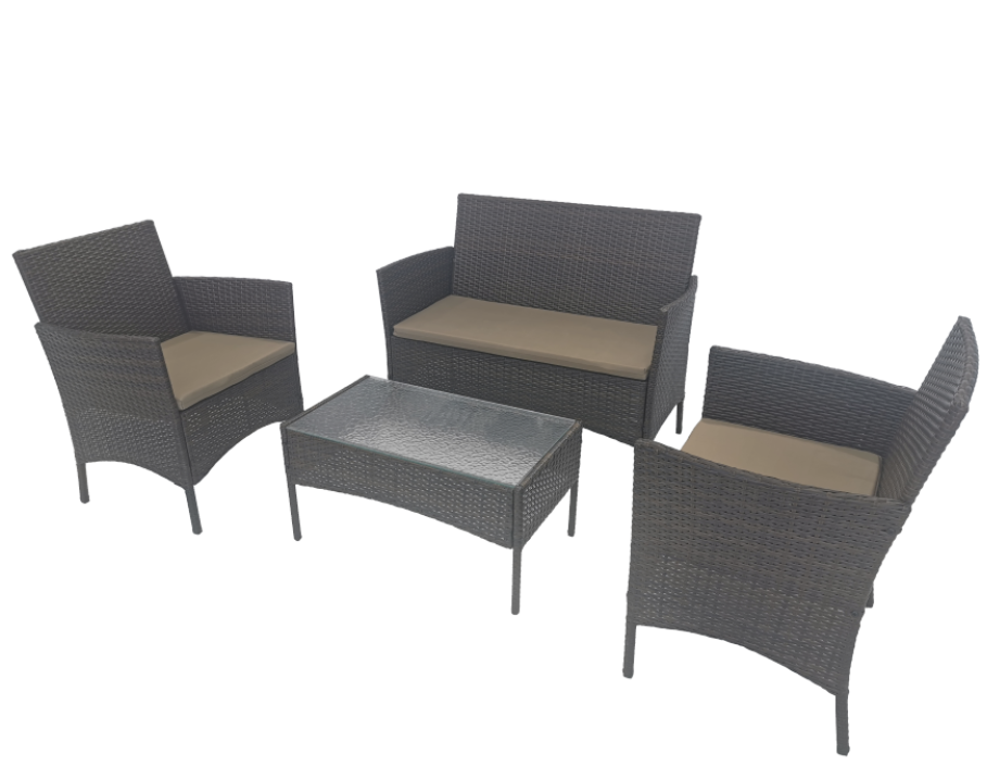 4 Pieces Patio Rattan Chair Wicker Set Outdoor Indoor Use Backyard Porch Garden Poolside Balcony Furniture