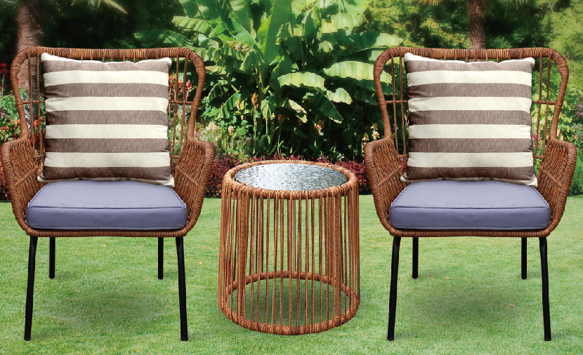 Guangzhou Factory Wholesale contemporary cafe balcony 3pc wicker set patio outdoor furniture rattan gardensofa set