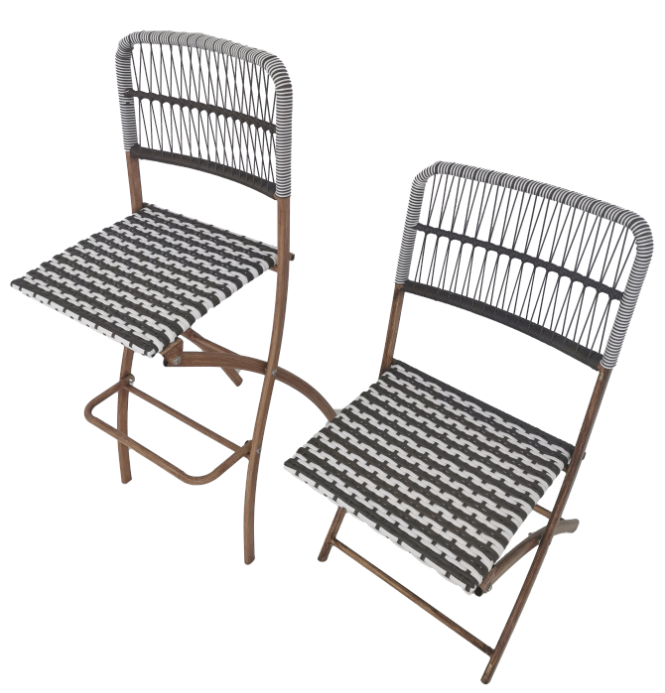 Rattan Patio Bistro Folding Chair Portable Foldable Chairs Bar Stool Chair