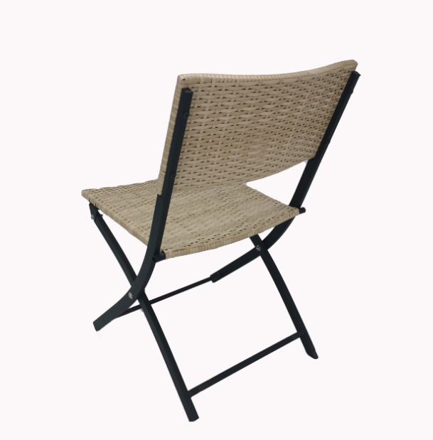 All-Weather Wicker Outdoor Portable Folding Chair Foldable Rattan Bistro Chair