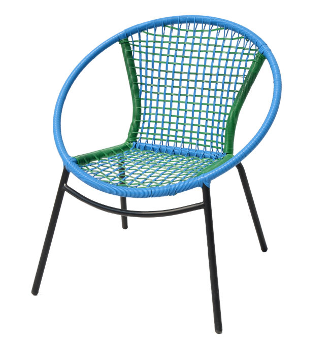 Patio Rattan / Wicker Metal Stackable Plastic Rope Chair Blue Red Green Orange Black White Modern Acapulco Egg Shape Chair