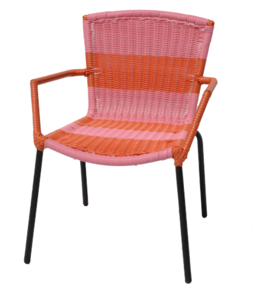 Outdoor Patio Furniture Set Blue Red Green Orange Black White Acapulco Chair Set w/Plastic Rope  All Weather Patio Bistro Chair