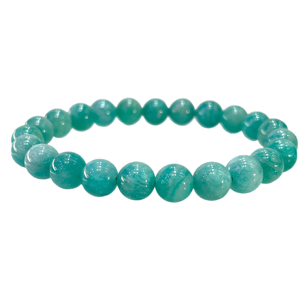 Natural Gemstone Bead Bracelet Amazonite Sunstone Adjustable Stretch Bracelet 8mm For Men Women Beaded Bracelets