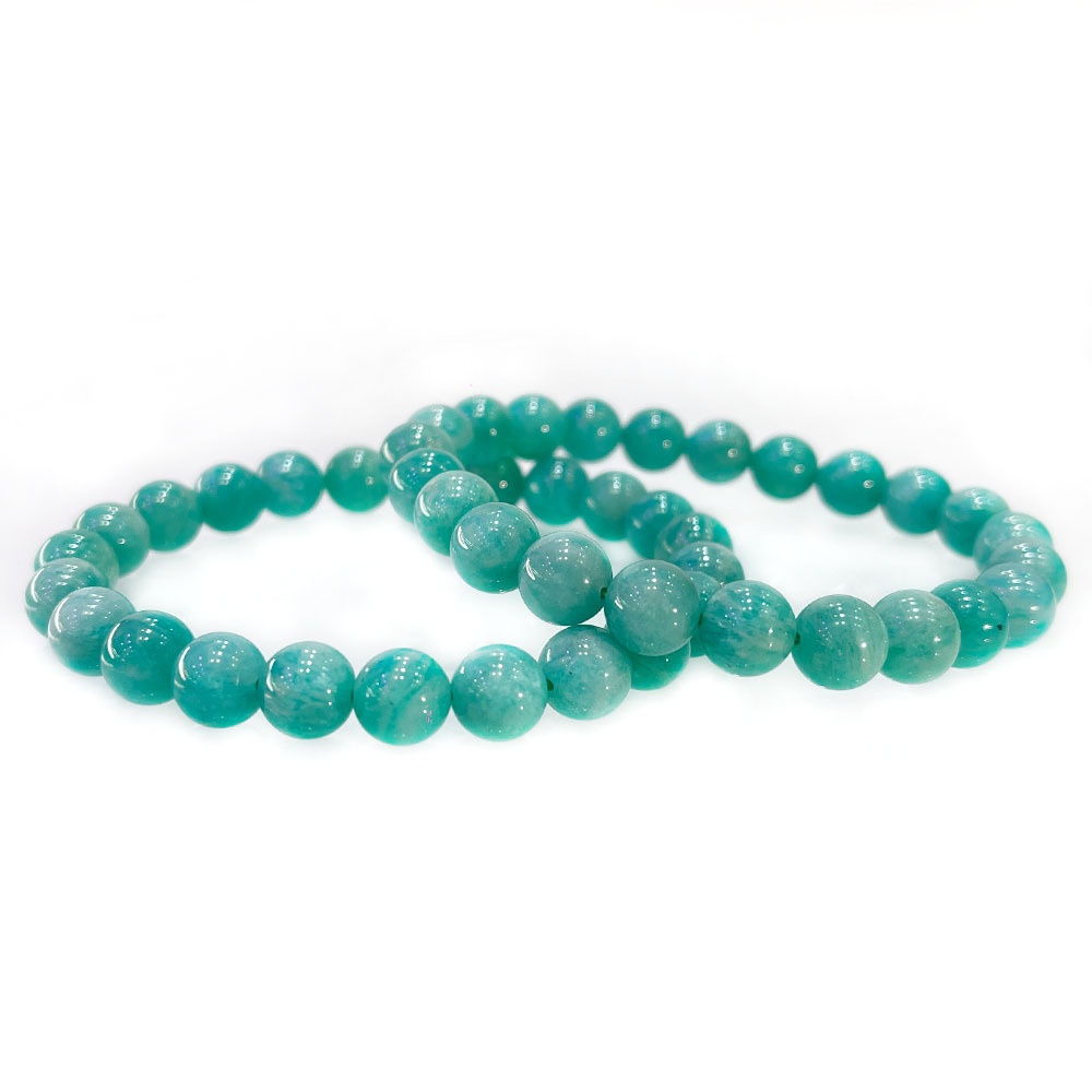 Natural Gemstone Bead Bracelet Amazonite Sunstone Adjustable Stretch Bracelet 8mm For Men Women Beaded Bracelets