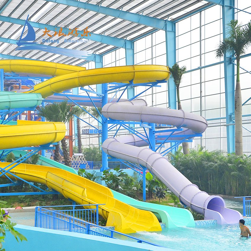 Skin Raft Spiral Water Slide Used Swimming Pool Slide for Sale Giant Fiberglass Children and Adults Aqua Park Fiber Glass CN;GUA