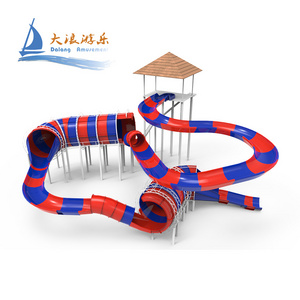 Amusement Aqua Park Fiberglass closed spiral water Raft Slide for playing prices