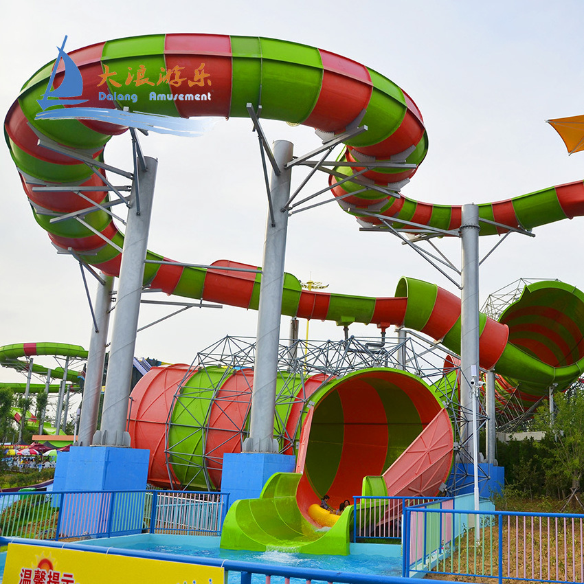 Amusement Aqua Park Fiberglass closed spiral water Raft Slide for playing prices