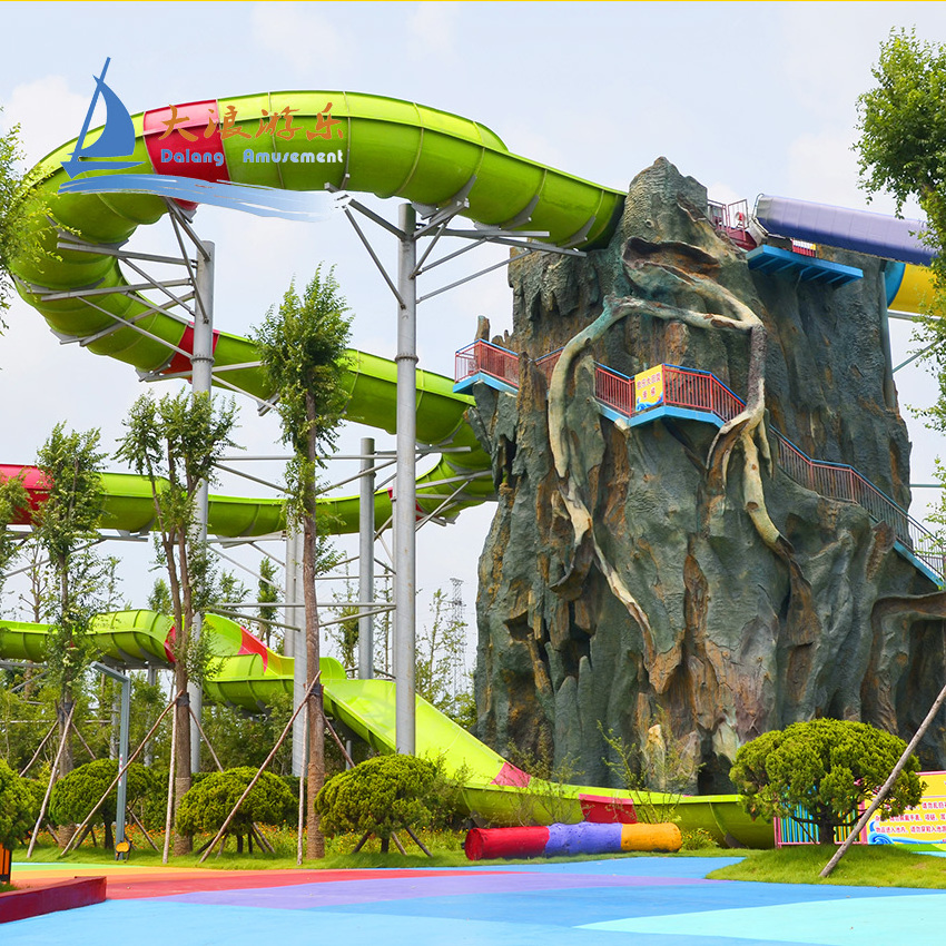 Water Park Game Fiberglass Slide Playground Equipment Water Slide for Family Hot Sale Outdoor Aqua Park 1 Set 15 Days CE/TUV L/C