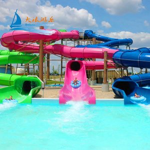 Giant water amusement park equipment fiberglass spiral water Raft Slide for commercial sale