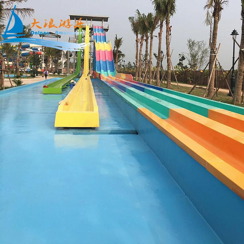 High-Quality Fiberglass Water Park Slide Aquatic Water Play Equipment Rainbow Water Slide Rainbow Racing Body Slide For Hotel