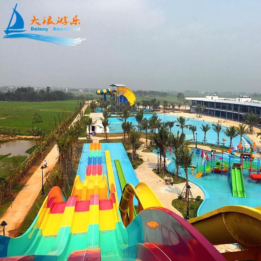 High-Quality Fiberglass Water Park Slide Aquatic Water Play Equipment Rainbow Water Slide Rainbow Racing Body Slide For Hotel