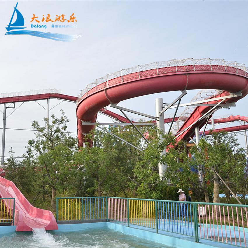 Dalang Water Park Outdoor Playground Water Raft Slides Fiberglass Water Slide Spiral Raft Slide For Resort Hotel