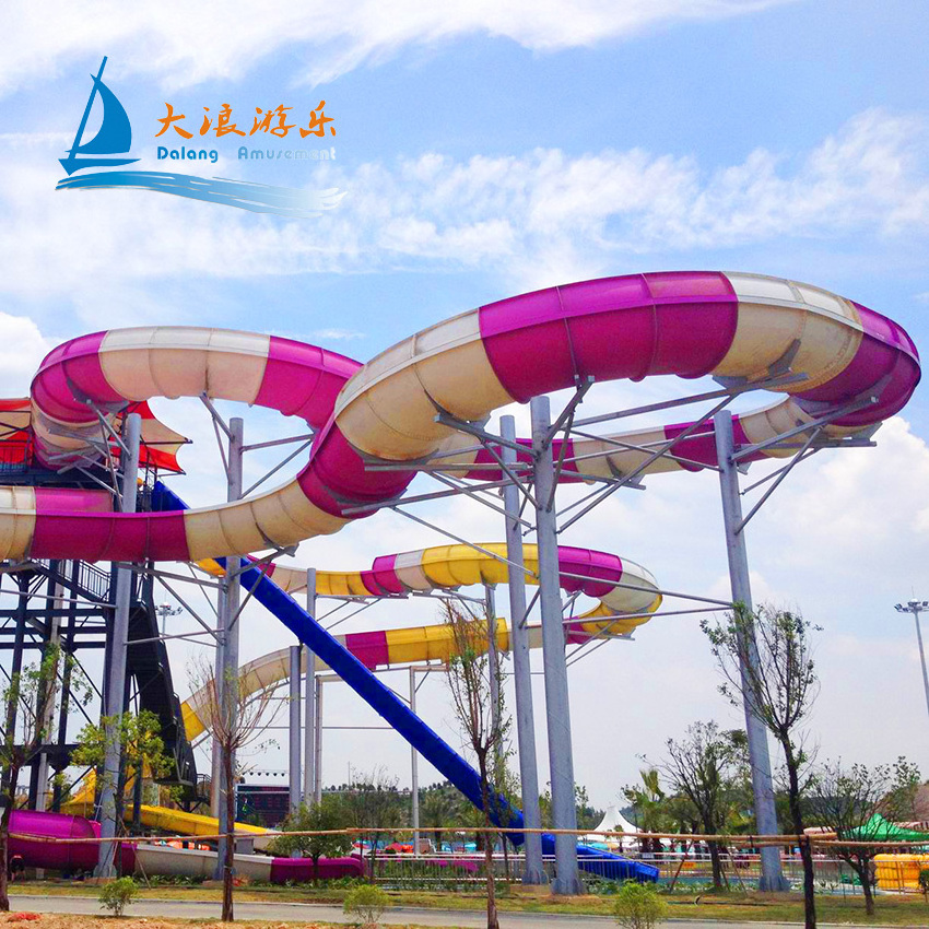 Water Park Game Fiberglass Slide Playground Equipment Water Slide for Family Hot Sale Outdoor Aqua Park 1 Set 15 Days CE/TUV L/C