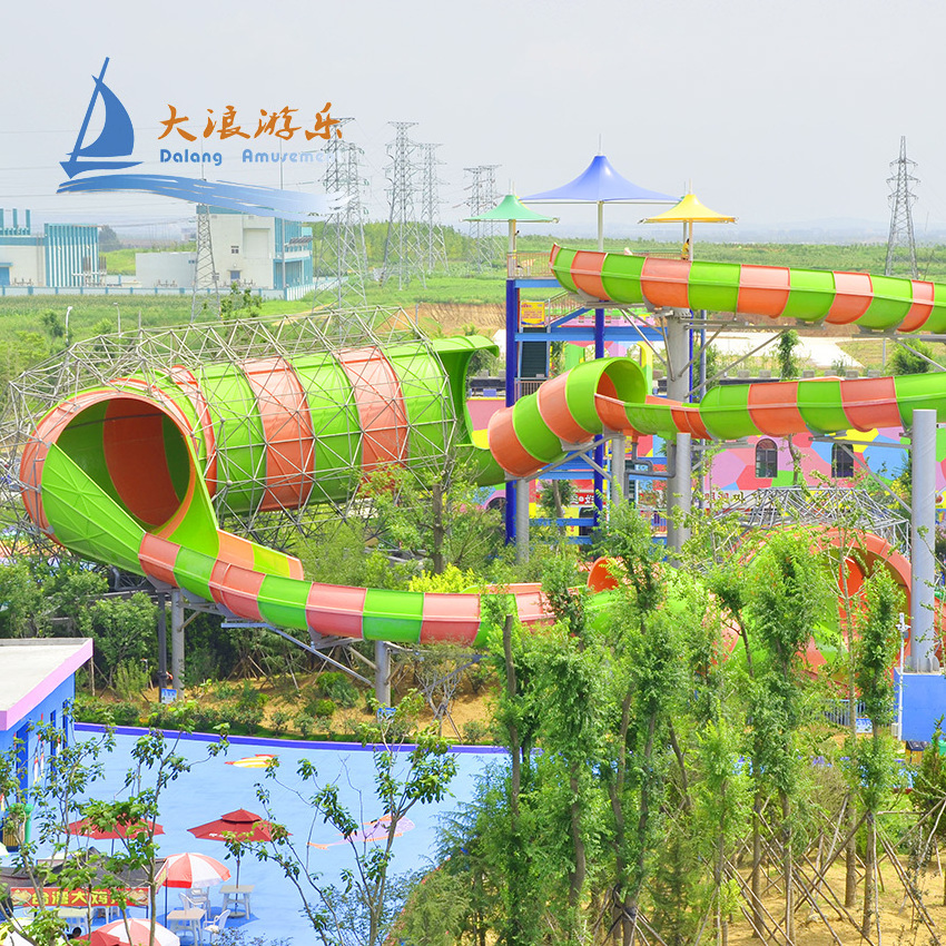 Amusement Aqua Park Fiberglass closed spiral water Raft Slide for playing prices