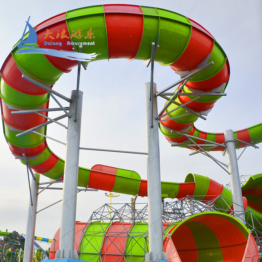 Amusement Aqua Park Fiberglass closed spiral water Raft Slide for playing prices