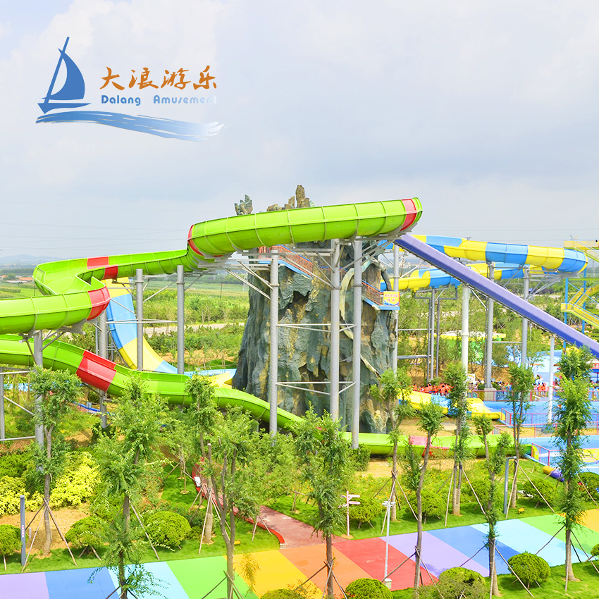 Skin Raft Spiral Water Slide Used Swimming Pool Slide for Sale Giant Fiberglass Children and Adults Aqua Park Fiber Glass CN;GUA