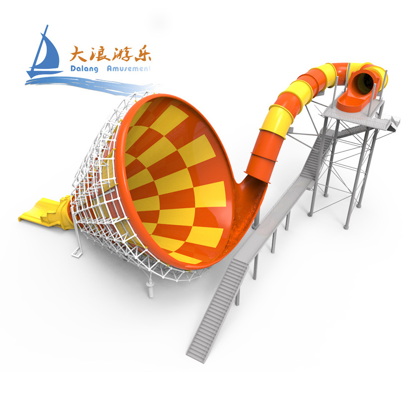 Tourbillion Slides Water Play Equipment Fiberglass Water Slide for Sale Aqua Park Trumpet Shaped Slides Supplier