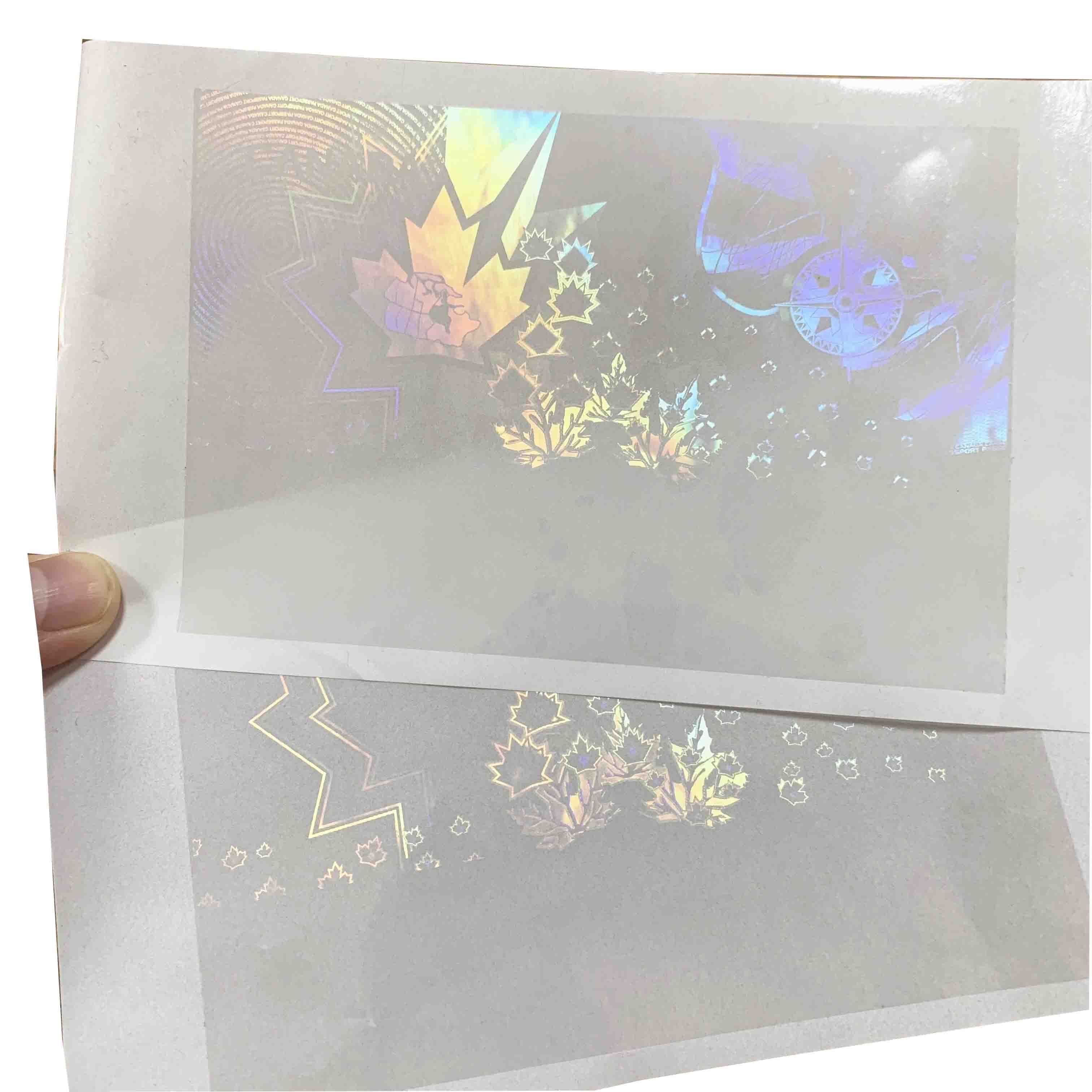 Custom Heat Transfer Transparent Lamination Foil Hot Stamping ID Security 3D Overlay Hologram Holographic Label Sticker Roll