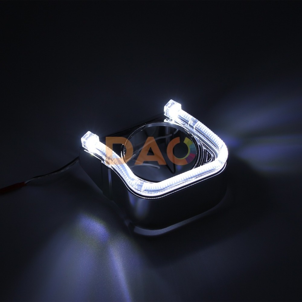 DAO Bulb For Car Bi Xenon Projector 2.5inch/3.0 inch H1 4300K Led Light Angle Eyes Crystal Rings Other Car Light Accessories