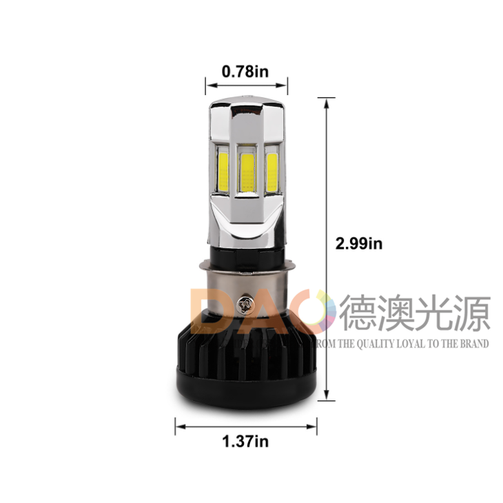 DAO Other Car Light Accessories M02 Led Motorcycle Headlight 6 Sides Led Bulbs With Fan Cooling Cob Led Motor Lamp