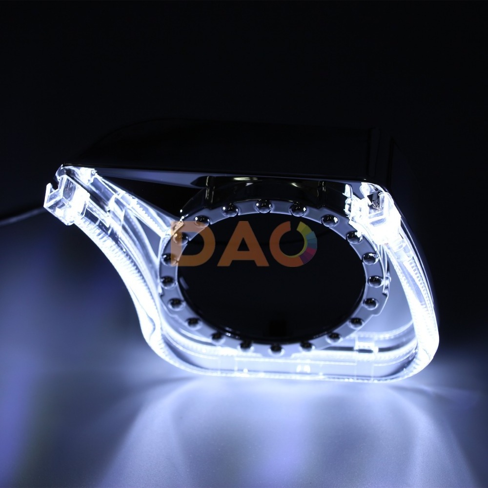 DAO Bulb For Car Bi Xenon Projector 2.5inch/3.0 inch H1 4300K Led Light Angle Eyes Crystal Rings Other Car Light Accessories